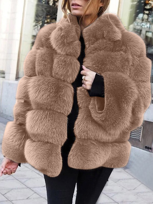 Faux fur thick coat